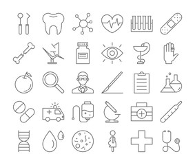 Medicine icons set.