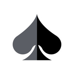 Fototapeta premium Playing card game symbol, Spade, isolated.