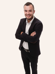 in full growth. confident businessman looking at the camera