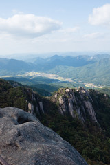 View over Songnisan national park in Korea from a peak