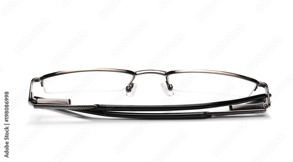 Wall mural new black eye glasses isolated on white