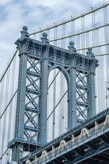 The famous Manhattan bridge spanning the East River between Brooklyn and lower Manhattan