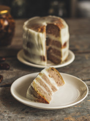 biscuit cake with white cream 