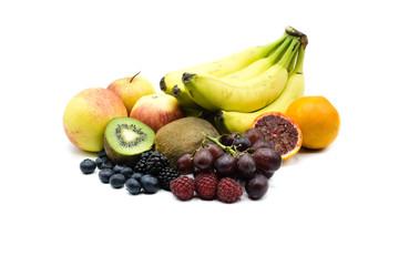 Gesunde Ernährung obst Früchte isoliert freisteller freigestellt weißer Hintergrund weiß