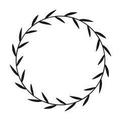 Laurel wreath. Hand drawn vector round frame for invitations, greeting cards, quotes, logos, posters and more. Vector