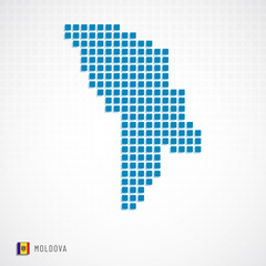 Fototapeta premium Moldova map and flag icon