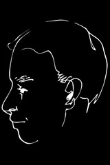 vector sketch of a beautiful man profile