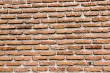 brick wall with a large layer of mortar