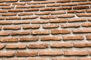 brick wall with a large layer of mortar