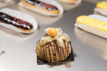 Shortcake with a fennel against eclair cakes