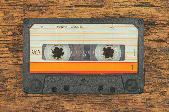 Retro styled image of an old audio compact cassette