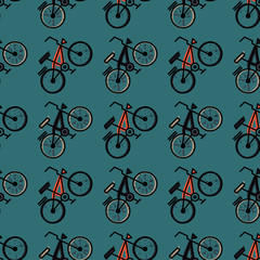 Bicycle seamless pattern. Original design for print or digital media.