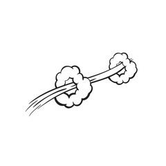 side circular shape with cumulus clouds