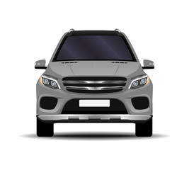 realistic SUV car. front view.