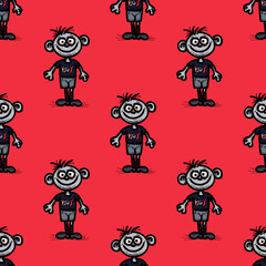 Funny boy seamless pattern. Original design for print or digital media.