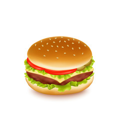 Realistic burger vector