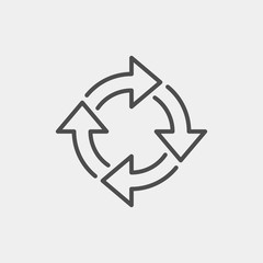 Recycling flat vector icons set. Arrows flat vector icons set