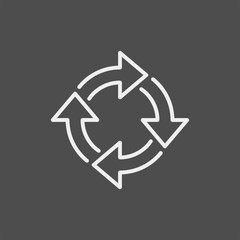 Recycling flat vector icons set. Arrows flat vector icons set