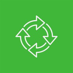 Recycling flat vector icons set. Arrows flat vector icons set