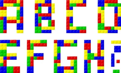font made with plastic blocks