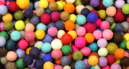 background of many little balls made with wool