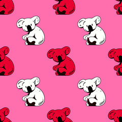 Koala seamless pattern. Original design for print or digital media.