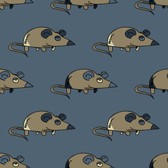 Funky mouse seamless pattern. Original design for print or digital media.