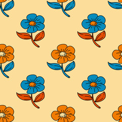 Flowers seamless pattern. Original design for print or digital media.