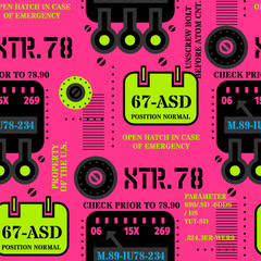 Heavy robot machine seamless pattern. Original design for print or digital media.