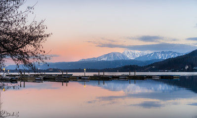 Sunset at Lake Woerthersee