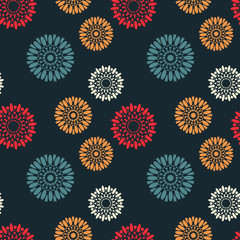 Universal flowers seamless pattern. Suitable for screen, print and other media.