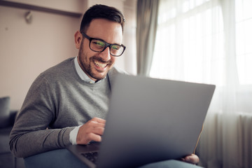 Man working in home office