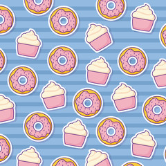 donut and cupcakes background