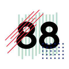 T-shirt numbers abstract vector illustration.