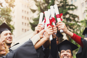 A group of graduates celebrating