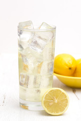 Fresh Squeezed Lemonade on a White Distressed Table