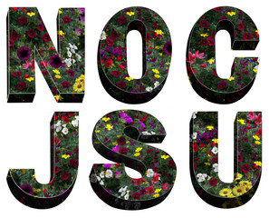 alphabet font floral