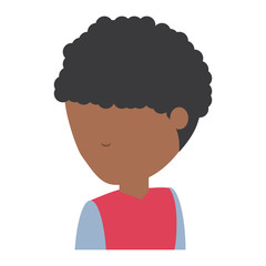 avatar man with afro hairstyle icon over white background, colorful design. vector illustration