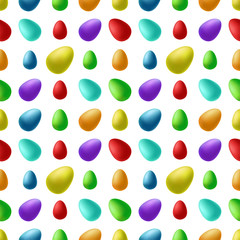 Seamless pattern of easter eggs. Vector illustration in cartoon style.