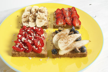 Fruit berry and peanut butter sendwich