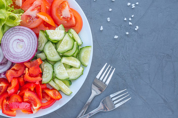 Healthy salad of vegetables. Vegan salad. Diet menu