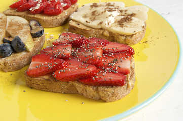 Fruit berry and peanut butter sendwich