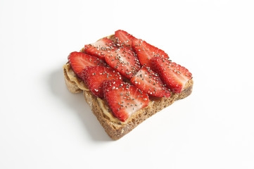 Fruit berry and peanut butter sandwich