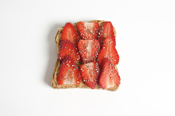 Fruit berry and peanut butter sandwich