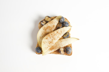 Fruit berry and peanut butter sandwich