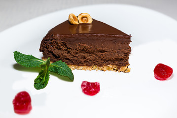 piece of cake on a white plate