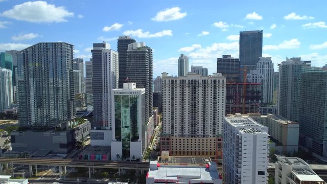 Aerial drone Miami Brickell City Centre Heights