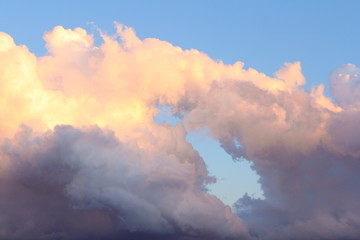 pink Cumulus clouds