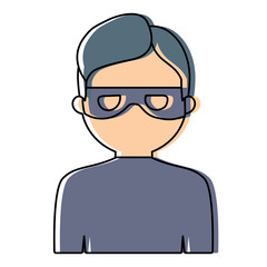 cartoon thief icon over white background, colorful design. vector illustration