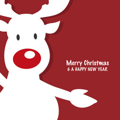 white Reindeer on a red background